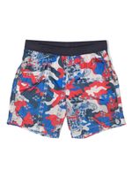 Moncler Enfant short de bain à imprimé baroque - Bleu