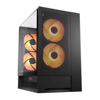 COUGAR OmnyX Mid-Tower ATX symmetrische panoramische pc-behuizing - maximale luchtstroom - 4x vooraf geïnstalleerde 160 mm ventilatoren - 3 zijden gehard glas - volledige omgekeerde connector