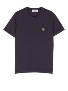 Stone Island Junior t-shirt à patch logo - Bleu