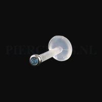 Labret 1.6 mm flexibel aquamarijn