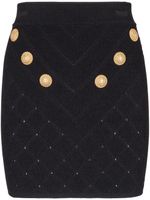 Balmain minijupe 6-Button en maille fine - Noir