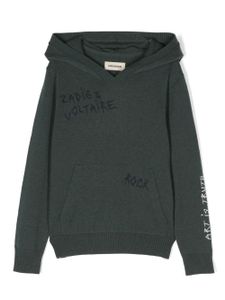 Zadig & Voltaire Kids hoodie à logo brodé - Vert