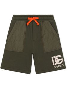 Dolce & Gabbana Kids short de jogging à logo - Vert