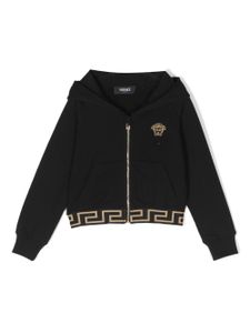 Versace Kids hoodie zippé à broderies Medusa - Noir