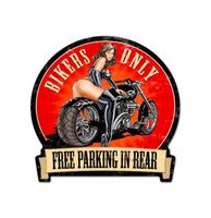 Bikers Only Heavy Zwaar Metalen Bord 41 x 38 cm - thumbnail