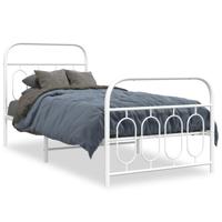 Bedframe met hoofd- en voeteneinde metaal wit 80x200 cm - thumbnail