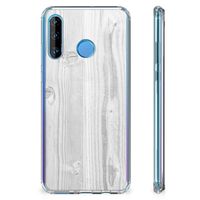 Huawei P30 Lite Stevig Telefoonhoesje White Wood