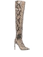 Roberto Cavalli bottines en cuir à effet peau de python - Tons neutres