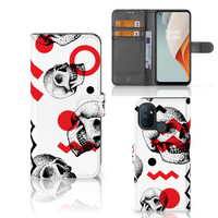 Telefoonhoesje met Naam OnePlus Nord N100 Skull Red - thumbnail