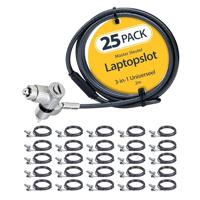 StarTech.com 25-Pack Universeel Laptop Kabelslot, 2m Security Kabel met Master Key, Noble Wedge®/Nano/K-Slot Comp.