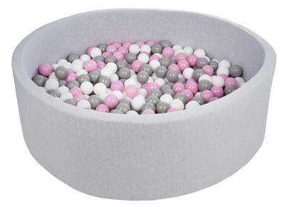 Viking Choice  Ballenbak 125 cm met 600 ballen wit, licht paars & grijs