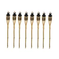 Bellatio design Tuinfakkels - 8x stuks - bamboe - 60 cm - navulbaar - fakkels