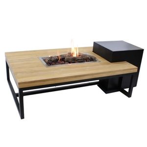 Enjoyfires: Vuurtafel Ambiance Rechthoek - Zwart-teak