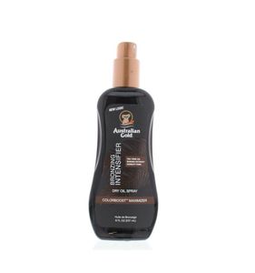 Bronzing intensifier dry oil spray