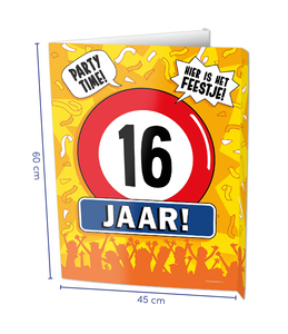 Raambord 16 Jaar Verjaardag (60x45cm)