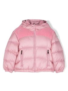 Moncler Enfant doudoune Isa à panneaux en velours - Rose