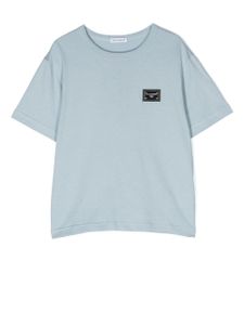 Dolce & Gabbana Kids t-shirt à plaque logo - Bleu