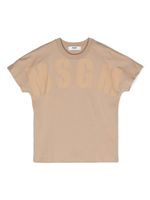 MSGM Kids t-shirt en coton à logo imprimé - Tons neutres