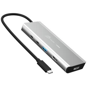 j5create JCD401-N USB-C (USB 3.2 Gen 2) multiport hub 4 poorten Zilver