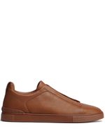 Zegna baskets Triple Stitch en cuir - Marron