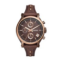 Horlogeband Fossil ES4286 Onderliggend Leder Bruin 18mm - thumbnail