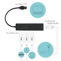 i-tec Advance USB 3.0 Slim HUB 3 Port + Gigabit Ethernet Adapter - thumbnail