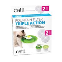 Catit Waterfilter met drievoudige werking, set van 2 stuks, wit