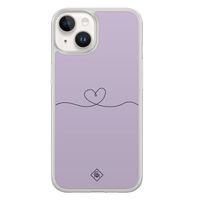 iPhone 14 hybride hoesje - Hart lila