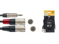 Stagg NYC3-MPS2XMR Y-kabel Deluxe 3,5mm Jack M Naar XLR M 3m