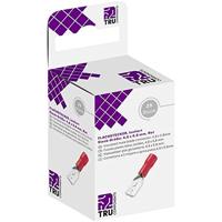 TRU COMPONENTS T1904C109 Assortiment mannelijke lipschoenen Koppelingsbreedte: 4.80 mm Contactdikte: 0.80 mm 180 ° gedeeltelijk geïsoleerd rood