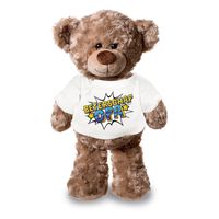 Beterschap opa pluche teddybeer knuffel 24 cm met wit t-shirt