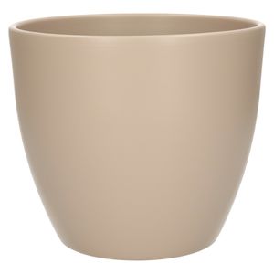 Bloempot mat taupe keramiek voor kamerplant H17 x D19.5 cm