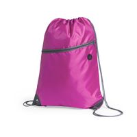 Sport gymtas/rugtas/draagtas roze met rijgkoord 34 x 44 cm van polyester - thumbnail