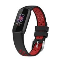 Fitbit Luxe - Siliconen sportbandje - Maat: Large - Zwart + rood