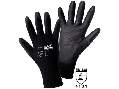 L+D worky MICRO black Nylon-PU 1151-S Werkhandschoen Nylon Maat (handschoen): 7, S EN 388 Cat II 1 stuk(s)