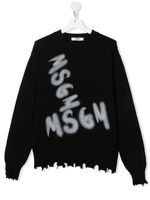 MSGM Kids pull à logo imprimé - Noir - thumbnail