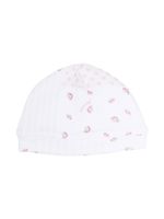 Monnalisa bonnet en coton à fleurs - Blanc