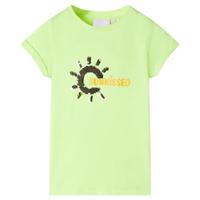 Kindershirt 104 neongeel, kinderkleding, meisjeskleding, leuke kinderkleding, jongenskleding, hippe kinderkleding, stoere kinderkleding