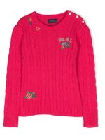 Ralph Lauren Kids pull à broderies - Rose