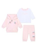 Givenchy Kids survêtement zippé en coton à patch logo - Rose