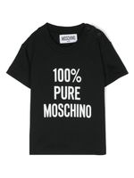 Moschino Kids t-shirt en coton à logo imprimé - Noir