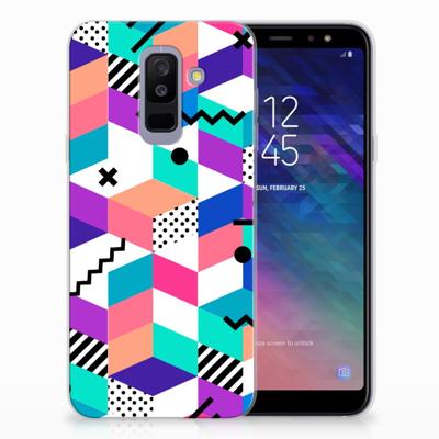 Samsung Galaxy A6 Plus (2018) TPU Hoesje Blokken Kleurrijk