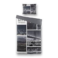 Dekbedovertrek City Lights - Eenpersoons (140x200 cm) - Meerkleurig Polyester-katoen - Dessin: Landschap - Fresh and Co - Dekbed-Discounter.nl - thumbnail