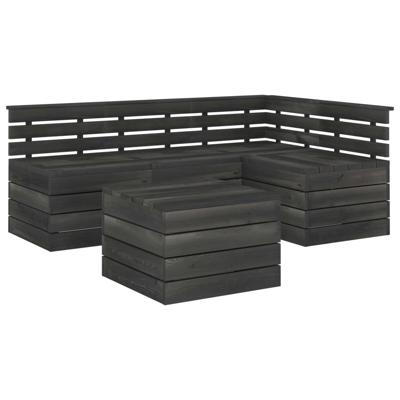 vidaXL 5-delige Loungeset pallet massief grenenhout donkergrijs vidaXL 5-delige Loungeset pallet massief grenenhout donkergrijs