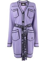 Karl Lagerfeld cardigan mi-long à taille ceinturée - Violet - thumbnail