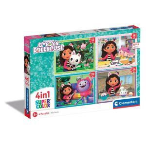 Clementoni Supercolor 4in1 Puzzel Gabbys Dollhouse 12-24 Stukjes