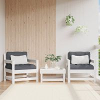 Tuinstoelen met kussens 2 st massief grenenhout wit - thumbnail