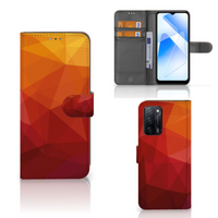 Book Case voor OPPO A16/A16s/A54s Polygon Red - thumbnail