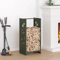 Brandhoutrek 40x30x80 cm koudgewalst staal olijfgroen