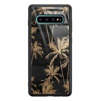 Samsung Galaxy S10 Plus glazen hardcase - Palmbomen